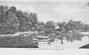 BALTIMORE MARYLAND~BOAT LAKE AT DRUID HILL PARK~1911 OTTENHEIMER POSTCARD