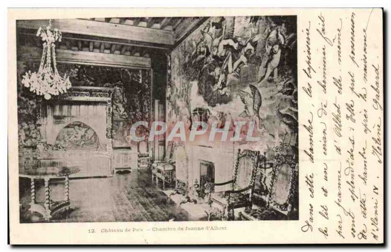 Old Postcard Chateau De Paus Chamber of Jeanne d & # 39Albret