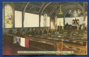 Biloxi Mississippi Interior of Historic Church of the Redeemer Postcard B539