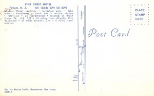 Vintage Postcard Pine Crest Motel Rooms Landscaped Grounds Folsom New Jersey NJ 