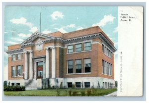 c1910 Aurora Public Library Aurora Illinois IL Curt Teich & Co Postcard