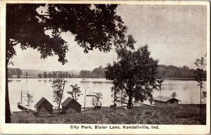 City Park Bixler Lake Kendallville IN c1929 Vintage Postcard F15