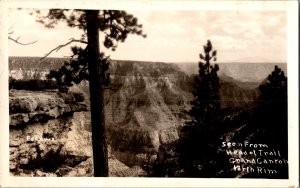 RPPC View from Head of Trail, North Rim Grand Canyon Vintage Postcard N49