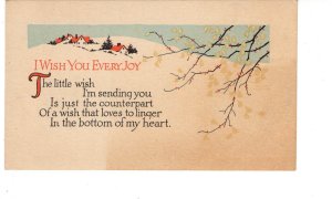 I Wish You Every Joy, Signed 'Your Naughty Boy' Vintage Greeting Card