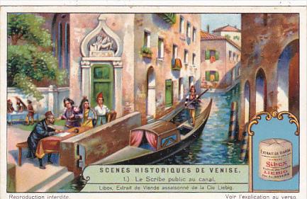 Liebig Trade Card s1254 Scenes From Venetian History No 1 Le Scribe public au...