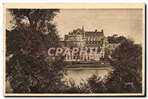 Old Postcard Chateau d'Amboise saw borsds Loire