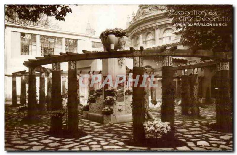 Old Postcard Exhibition of Decorative Arts Garden Nice Pavilion