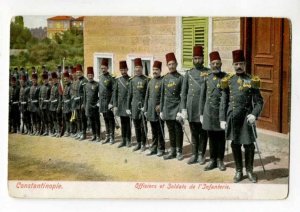 289219 TURKEY CONSTANTINOPLE Infantry officers and soldiers Vintage postcard