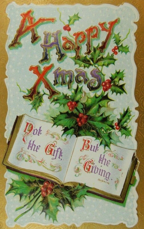 A Happy Christmas Written On Printed In Germany Divided Back Vintage Postcard