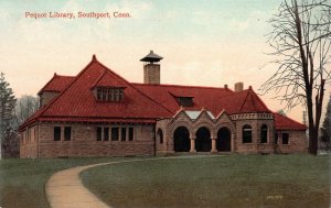 Pequot Library, Southport, Connecticut, Early Postcard, Unused