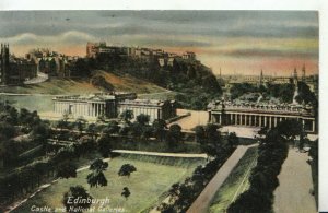 Scotland Postcard - Edinburgh - Castle and National Galleries - Ref TZ6564
