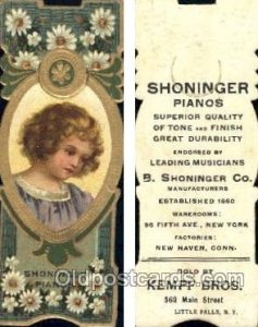 Shoninger Pianos, Sold By Kempf Bros, Little Falls, NY USA Approx Size Inches...