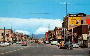 PRICE, UTAH Main Street Scene Savoy Hotel c1950s Vintage Chrome Postcard