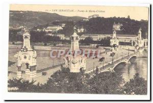 Spain Espana Postcard Old San Sebastian Puente de Maria Cristina