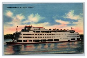 Vintage 1930's Postcard Passenger Steamer Admiral St. Louis Missouri