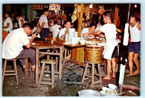 SINGAPORE ~ Street Stall Beef Soup BUGIS STREET Scene 4x6 Postcard