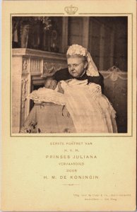 Dutch Royal Family Princess Juliana Emma van Waldeck-Pyrmont Postcard C195