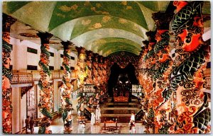 VINTAGE POSTCARD THE INTERIOR OF CAO DAI TEMPLE NEAR TAY NINH VIETNAM 1968