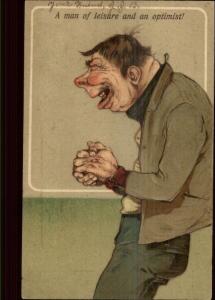 PFB Caricature A Man of Leisure & An Optimist c1910 Postcard