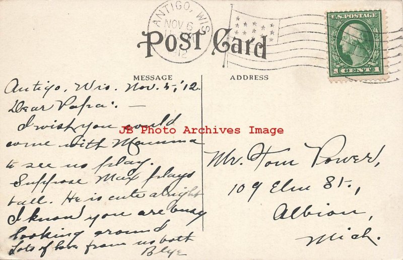 WI, Antigo, Wisconsin, Wolf River Logging Scene, 1912 PM 