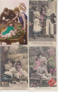 PARENTS & CHILDREN GLAMOUR 38 REAL PHOTO Vintage Postcards pre-1940 (L2974)