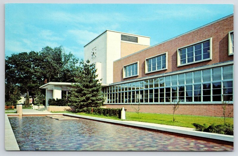 Carbondale Southern Illinois University~Closeup of Pool & Morris Library 1950s 