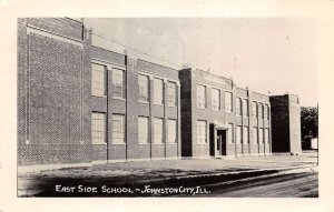 Johnston City  Illinois East Side School Real Photo Vintage Postcard AA75700