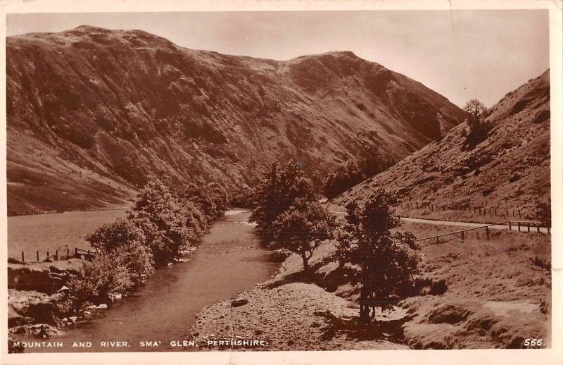 uk28492 mountain and river sma geln perthshire scotland real photo uk