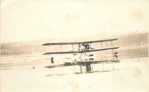 RPPC Postcard C-1910 Glen Curtiss Flying boat Hammonds Point 23-5563
