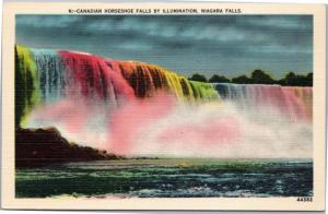 postcard Niagara Falls - Canadian Horseshoe Falls by Illumination