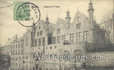 Palais du Franc Bruges, Belgium 1920 Stamp on front 