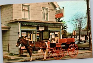 Postcard NY Ontario - Roller's Delicatessen - Coke - horse buggy