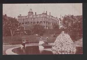 Nova Scotia YARMOUTH Grand Hotel Ladies sitting by a fountain Souvenir PC ~ DB