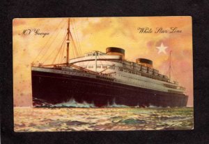 British Steamer Steamship Steam Ship M V Georgic White Star Line Postcard