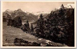 Eiger Monch Jungfrau Lauterbrunnen Switzerland Mountain Real Photo RPPC Postcard