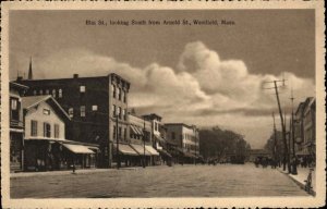 Westfield MA Elm St. Street Scene Card/Postcard - Blank Backside