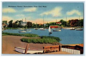 c1940 Wychmere Harbor Harwichport Sailboat Lake Cape Cod Massachusetts Postcard