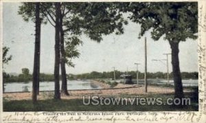 Crossing the Dam to Suburban Island Park - Davenport, Iowa IA  