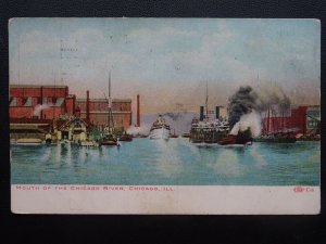 Shipping USA Illinois Chicago MOUTH OF THE CHICAGO RIVER c1909 Postcard