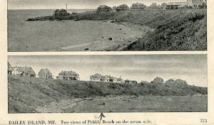 ME - Bailey Island, Two Views of Pebbly Beach, Oceanside