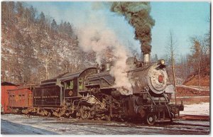 Buffalo Creek & Gauley Railroad Dundon, West Virginia Train #13 1963 Postcard