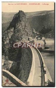 Old Postcard From Around Saint Etienne Rochetaillee Dam