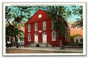 Vintage 1920's Postcard First Presbyterian Church Meeting House Alexandria VA