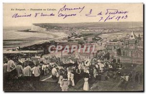 Postcard Old Treport Procession To Calvary