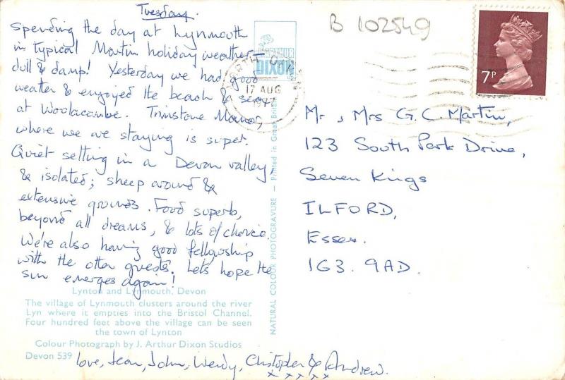 B102549 lynton and lynmouth devon    uk