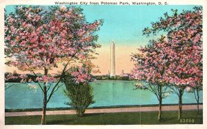 Vintage Postcard Washington City Monument From Potomac Park Washington D.C.