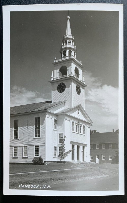Vintage Postcard 1930-1945 Congregational Church, Hancock, NH *REAL PHOTO*