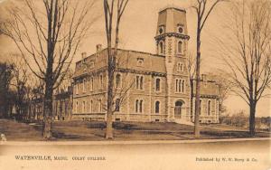 Waterville Maine Colby College Street View Antique Postcard K83804