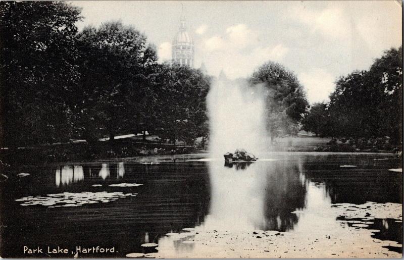 View of Park Lake, Hartford Connecticut UDB Vintage Postcard N23