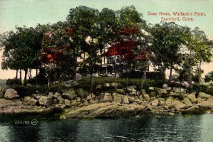 Stamford CT Connecticut Wallacks Point Mansion Postcard